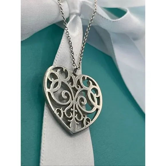 Tiffany & Co. Sterling Silver Enchant Heart Necklace - 20” - Picture 16 of 16
